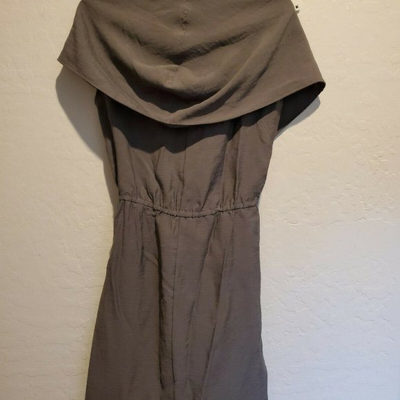 BCBG MAXAZRIA Dress Sleeveless with Hood Collar Dusty Olive NEW with TAGs - Picture 4 of 6